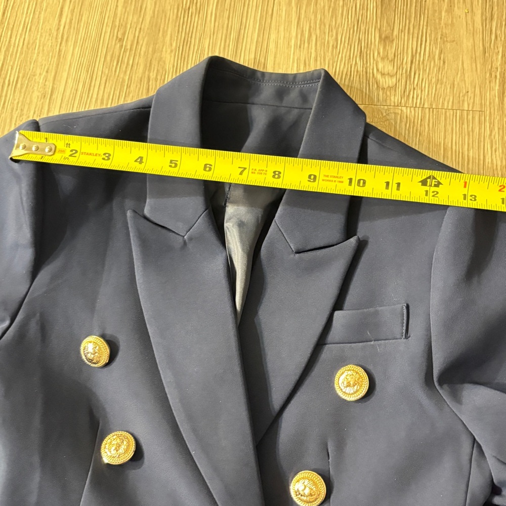 Double Breast Navy Women's Blazer with Gold Buttons Size S - Picture 7 of 10